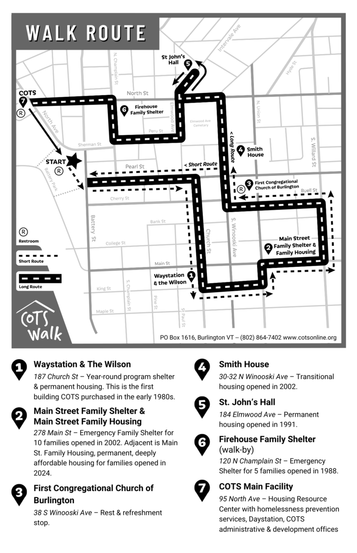 COTS Walk route map